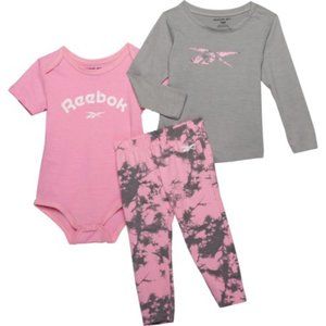 *NWT Reebok 3-Piece Bodysuit, T-Shirt, and Leggings Set. Infant Girls 18 Months.